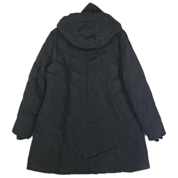 Steve Madden ~Woman XL/TG~ Black Detachable Hood Puffer Parka Zip-Up Coat. - Picture 3 of 16